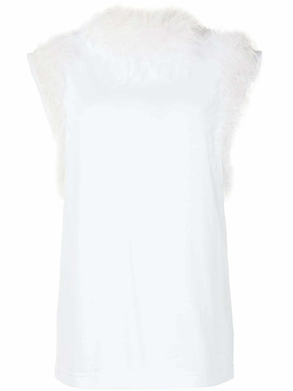 Dolce & Gabbana ostrich feather-trim blouse