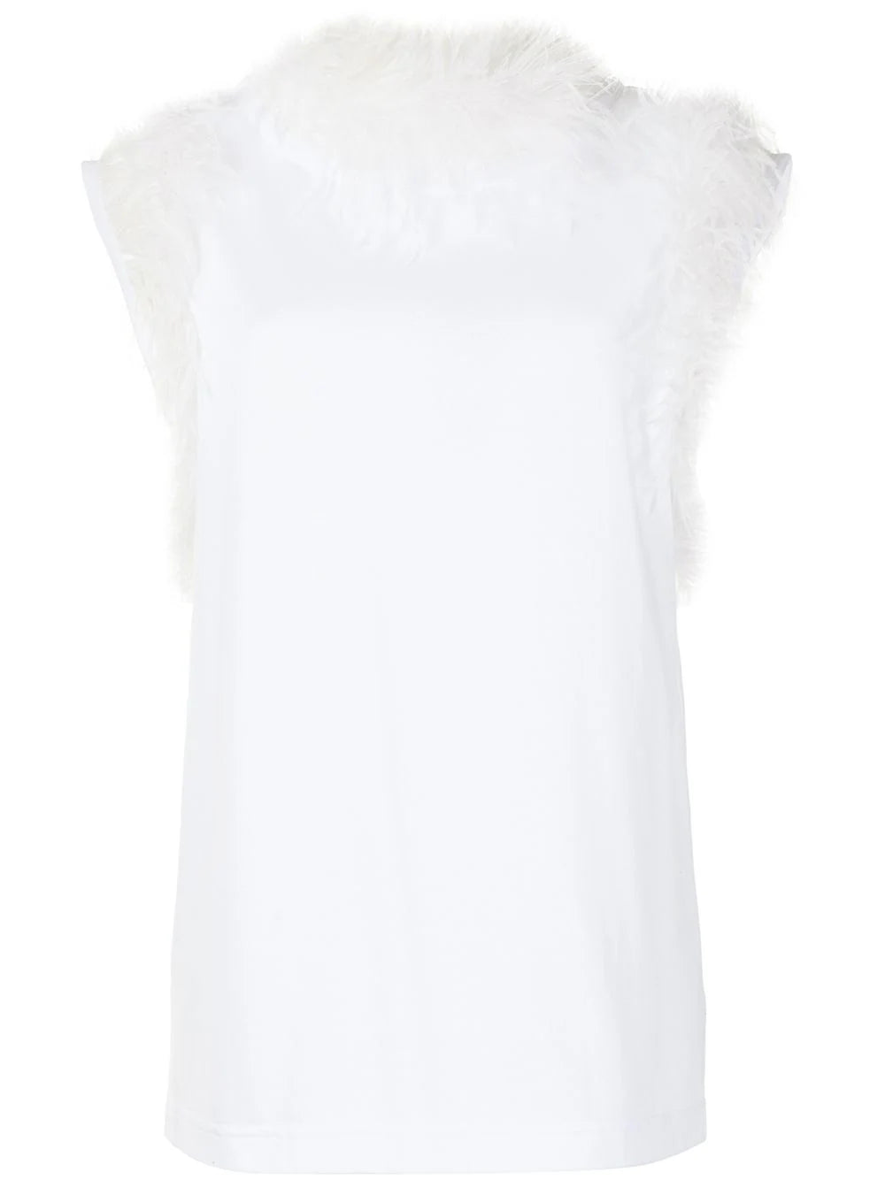 Dolce & Gabbana ostrich feather-trim blouse