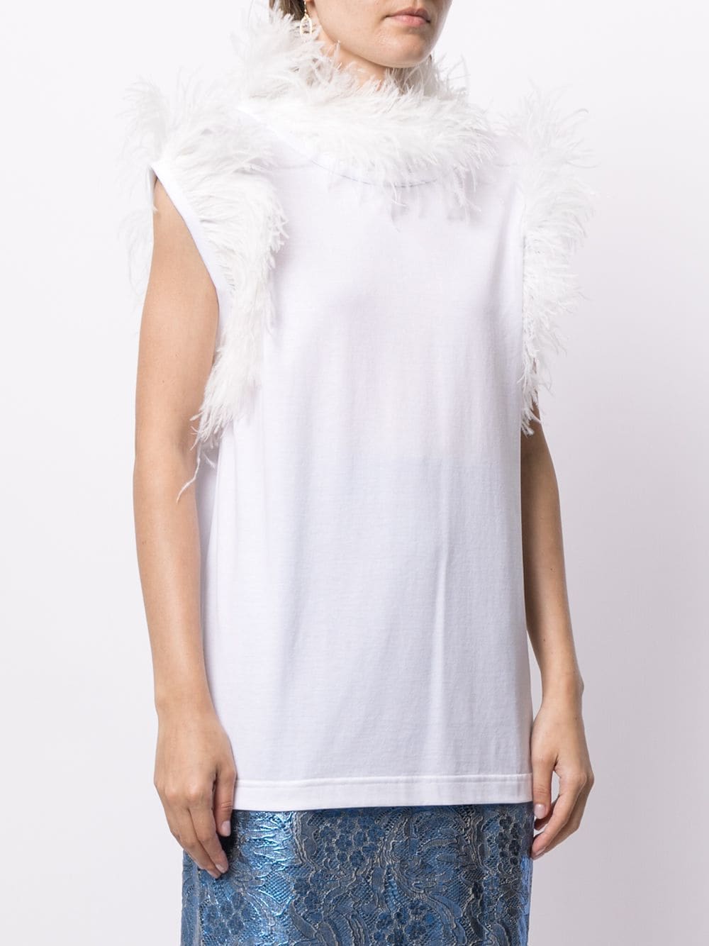 Dolce & Gabbana ostrich feather-trim blouse - Image 3