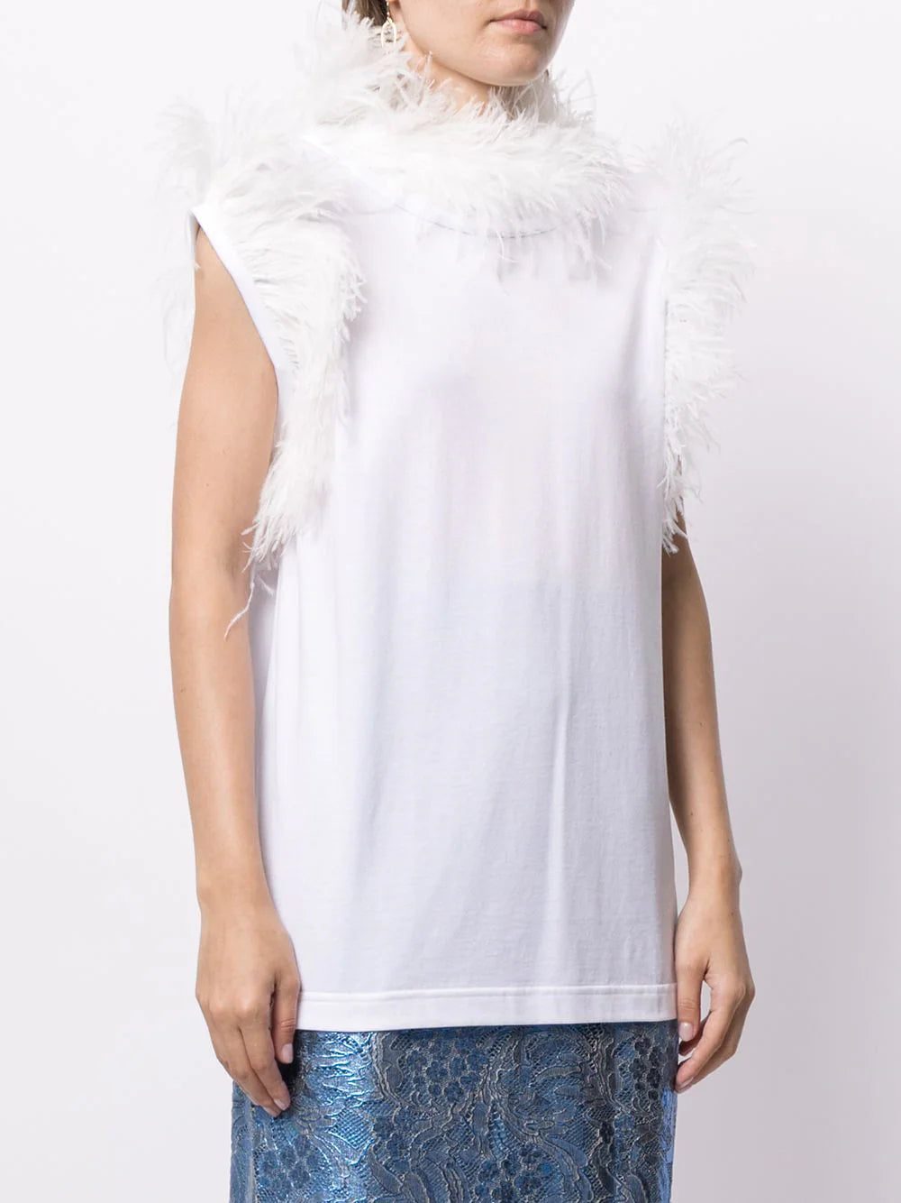 Dolce & Gabbana ostrich feather-trim blouse - Image 3