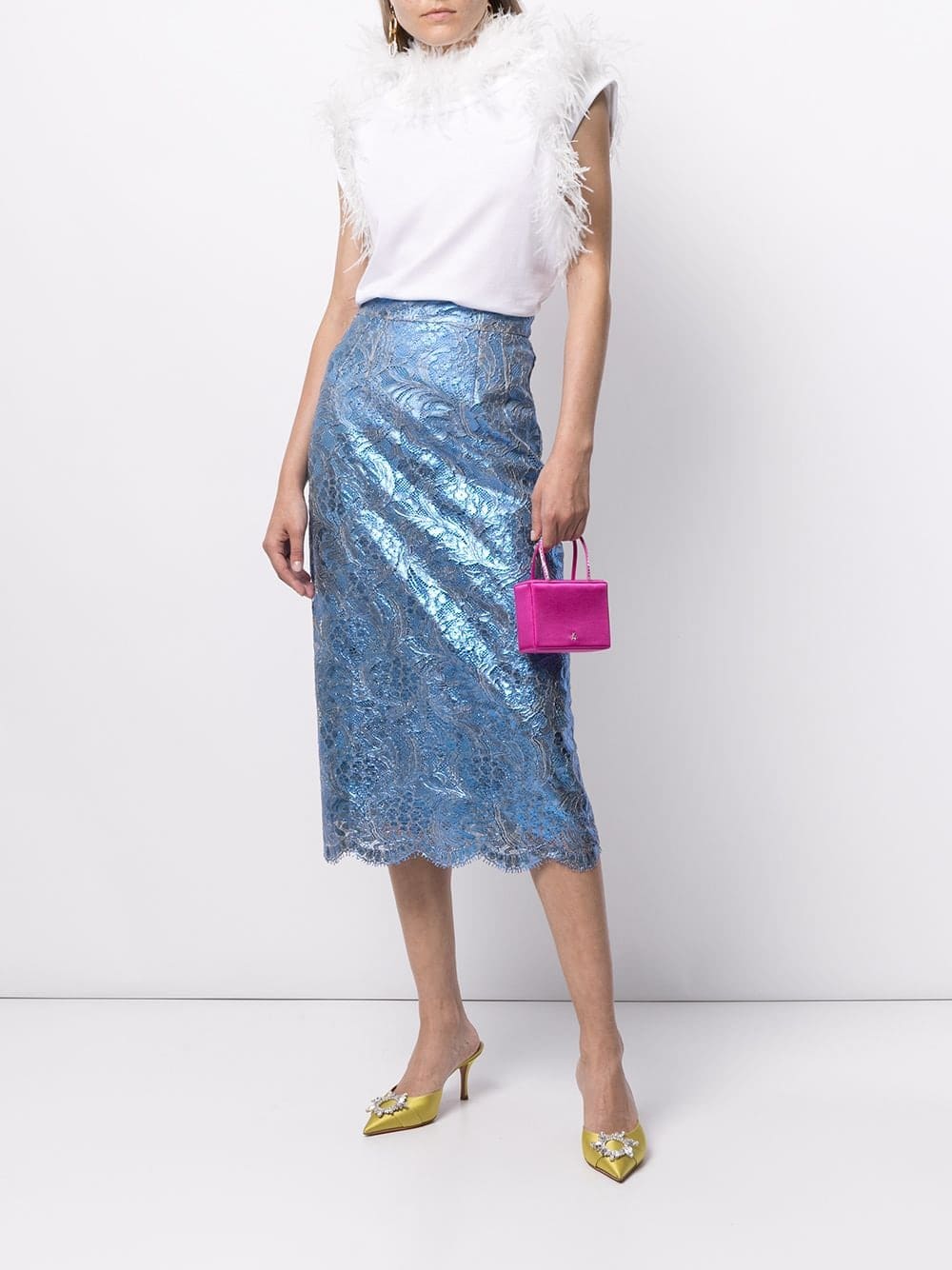 Dolce & Gabbana ostrich feather-trim blouse - Image 2