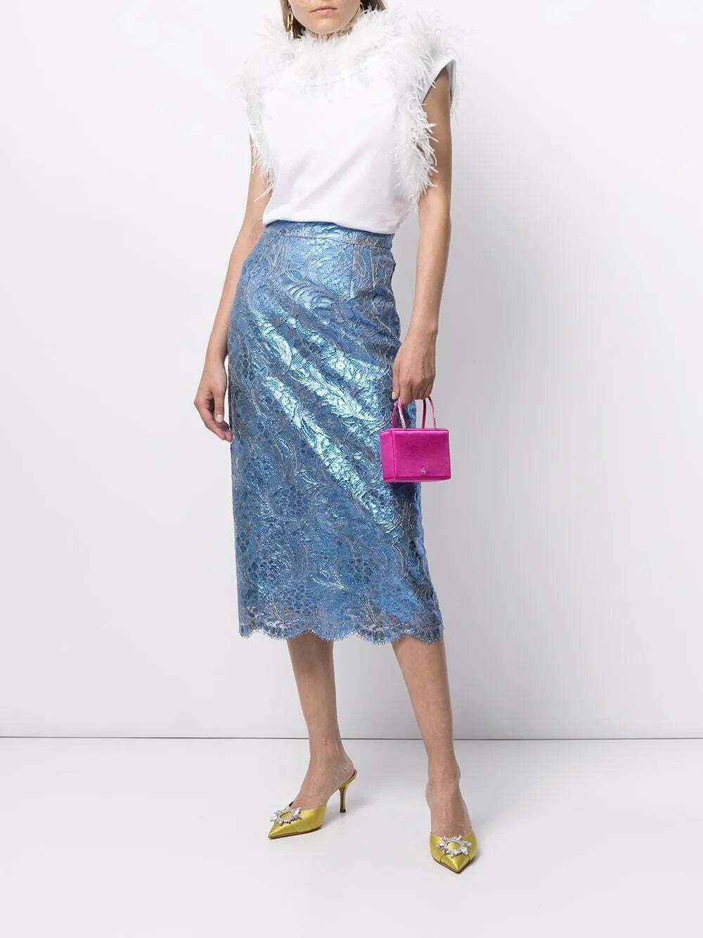 Dolce & Gabbana ostrich feather-trim blouse - Image 2