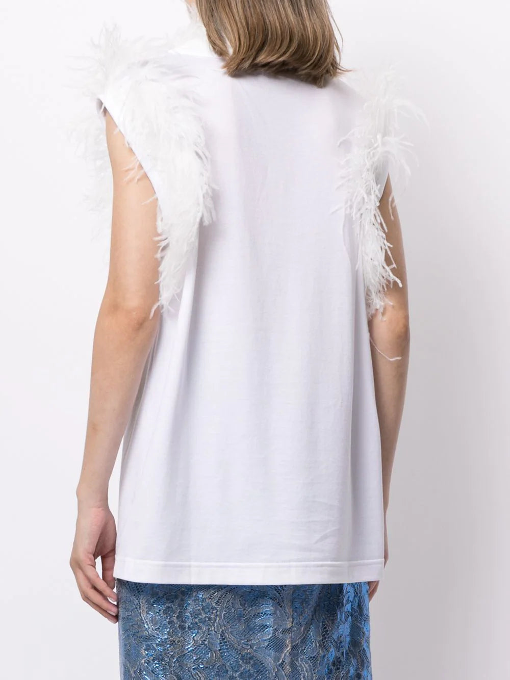 Dolce & Gabbana ostrich feather-trim blouse - Image 4