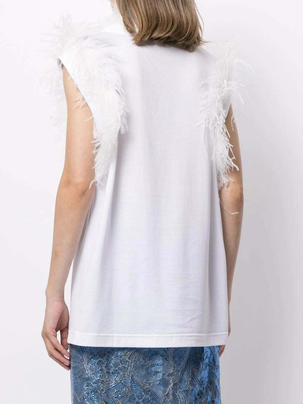 Dolce & Gabbana ostrich feather-trim blouse - Image 4