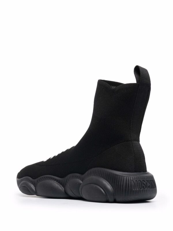 Moschino logo intarsia-knit high-top sneakers - Image 3
