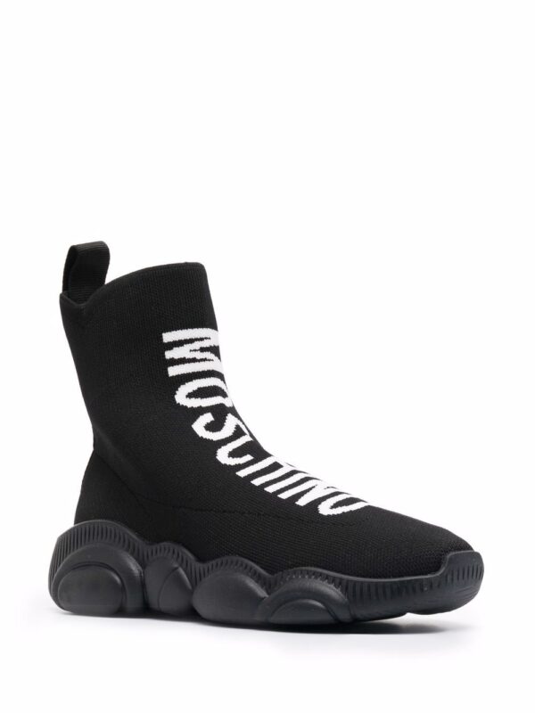 Moschino logo intarsia-knit high-top sneakers - Image 2