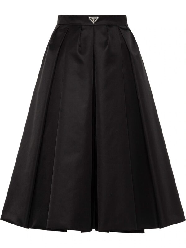 Prada  Re-Nylon logo-plaque midi skirt