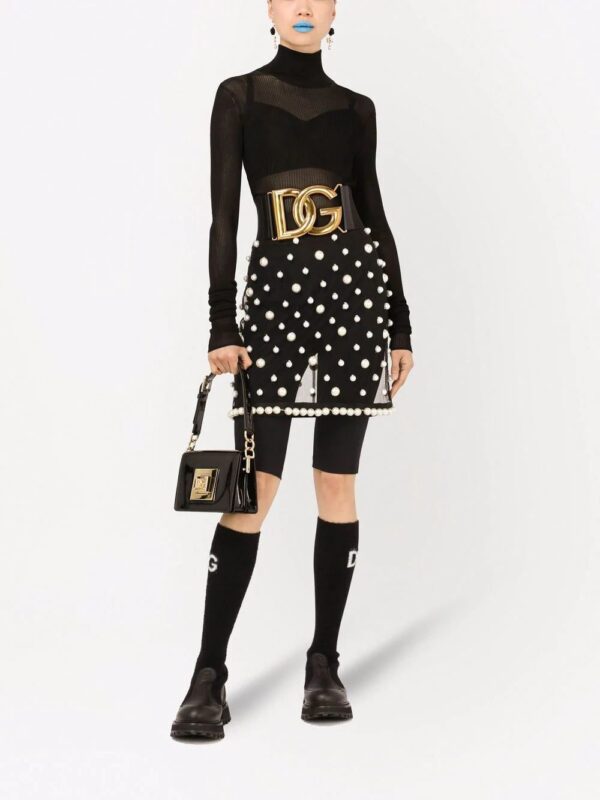 Dolce & Gabbana  faux-pearl embellished sheer skirt - Image 2