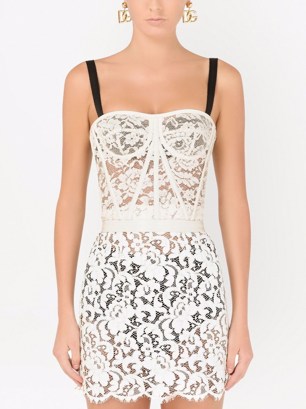 Dolce & Gabbana laminated lace bustier top - Image 3