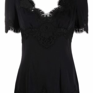 Dolce & Gabbana lace-trim V-neck blouse