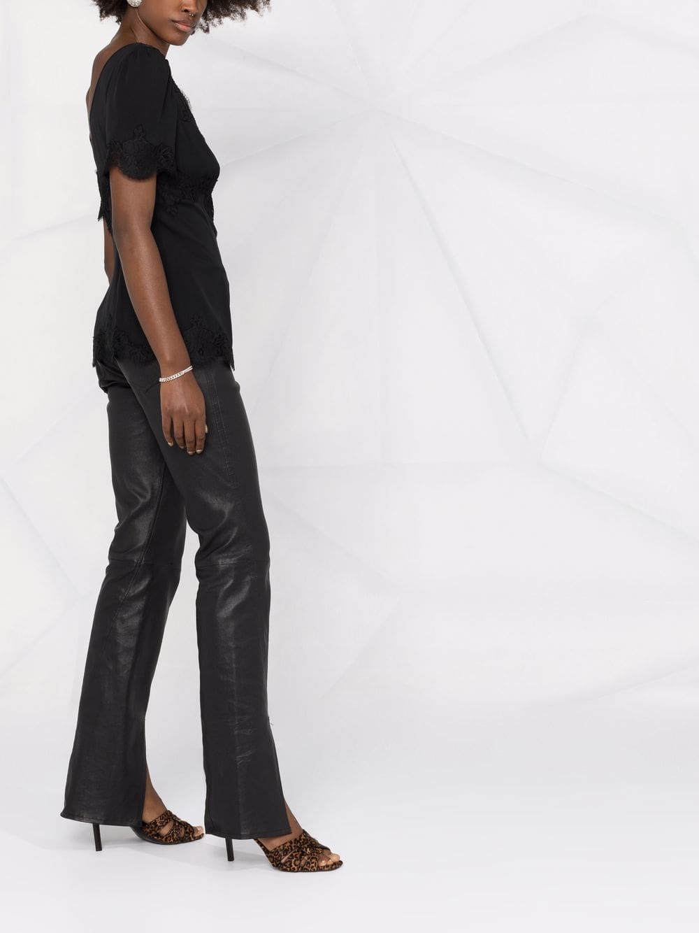 Dolce & Gabbana lace-trim V-neck blouse - Image 4