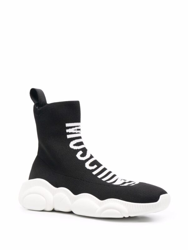 Moschino logo intarsia-knit high-top sneakers - Image 2