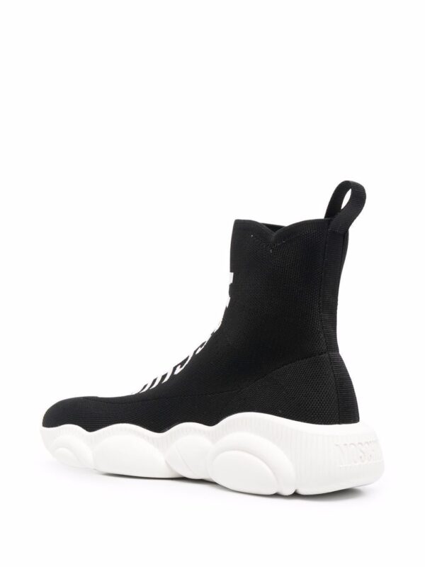 Moschino logo intarsia-knit high-top sneakers - Image 3