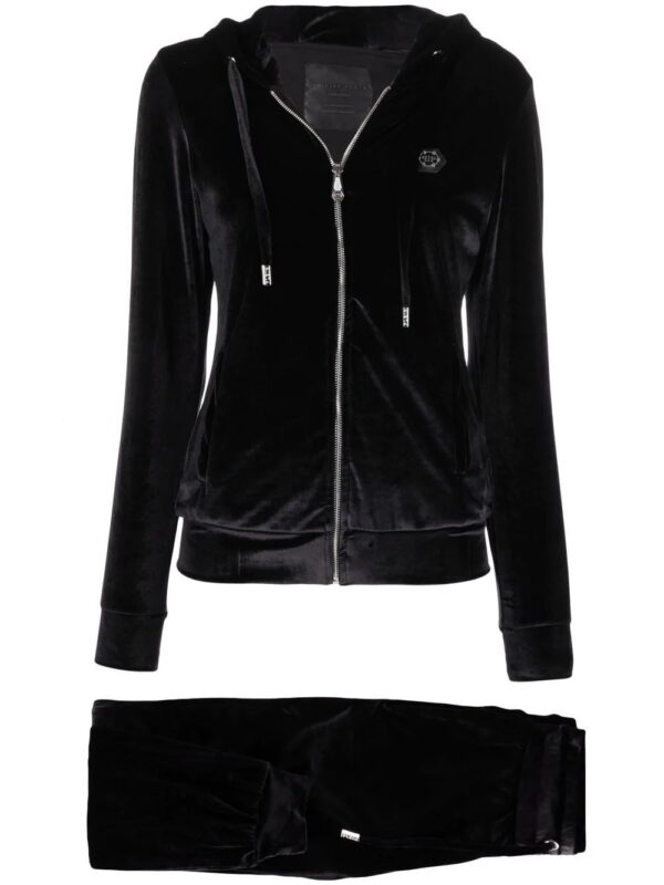 Philipp Plein  logo-embellished velvet tracksuit