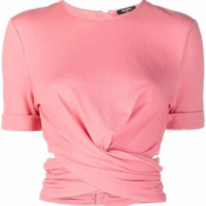 Balmain twist-detail cropped T-shirt