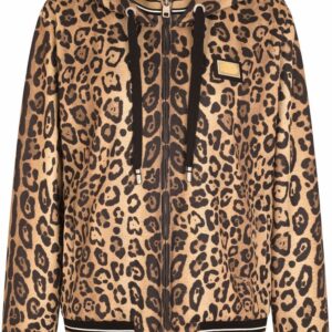 Dolce & Gabbana leopard-print zip-up hoodie