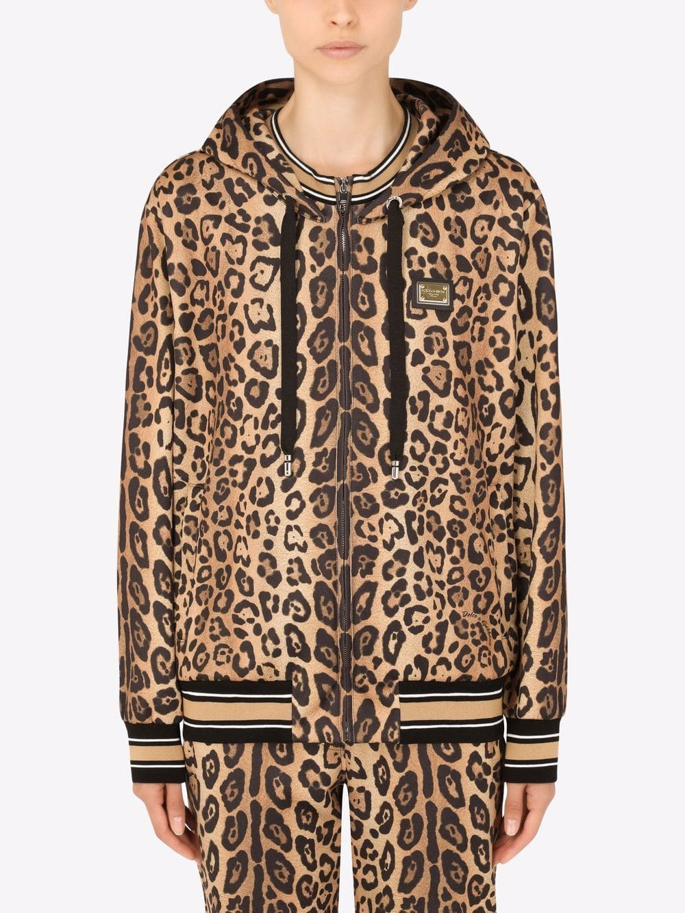 Dolce & Gabbana leopard-print zip-up hoodie - Image 3