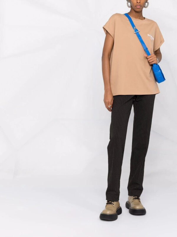 Balmain  flocked logo cotton T-shirt - Image 2