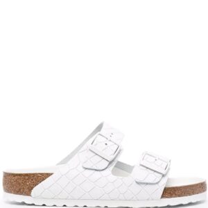Birkenstock  crocodile-effect double-strap leather sandals