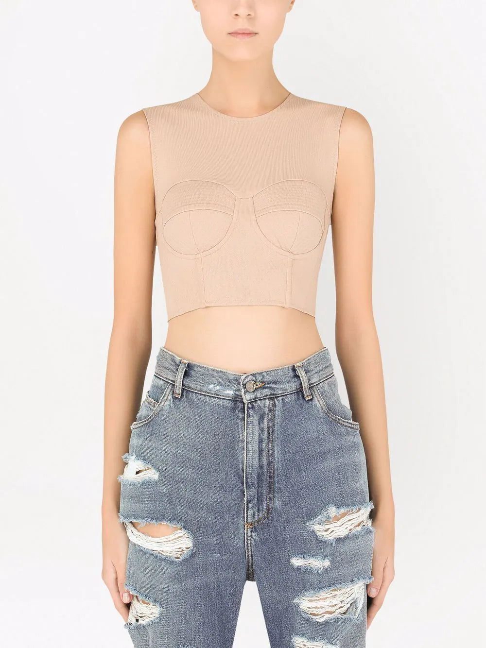 Dolce & Gabbana cropped-corset vest - Image 3