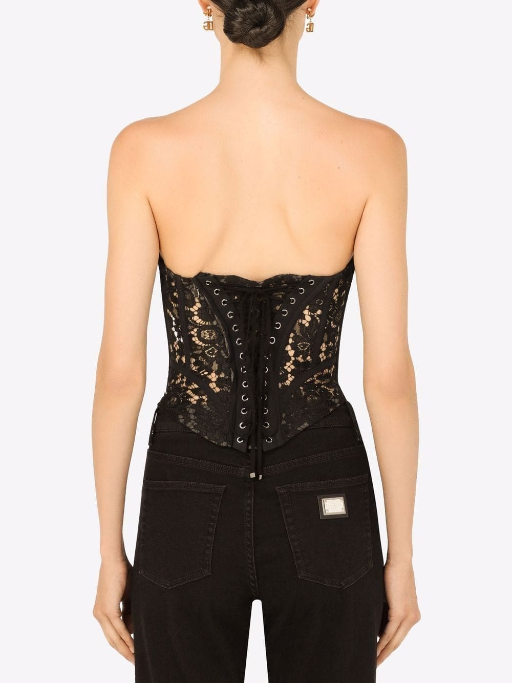 Dolce & Gabbana eyelet-detail lace bustier top - Image 4