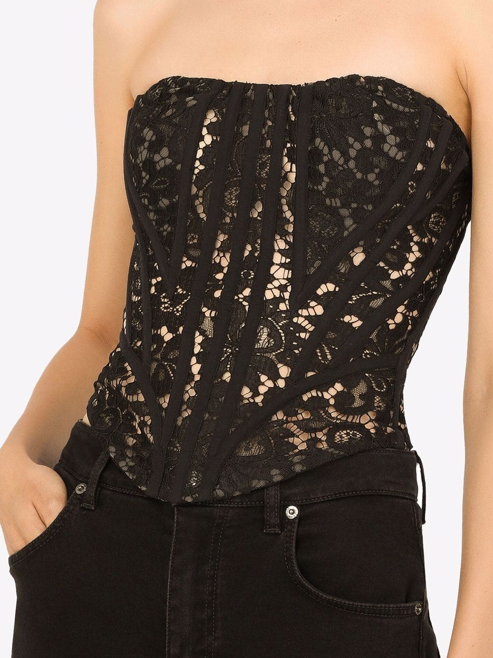 Dolce & Gabbana eyelet-detail lace bustier top - Image 5