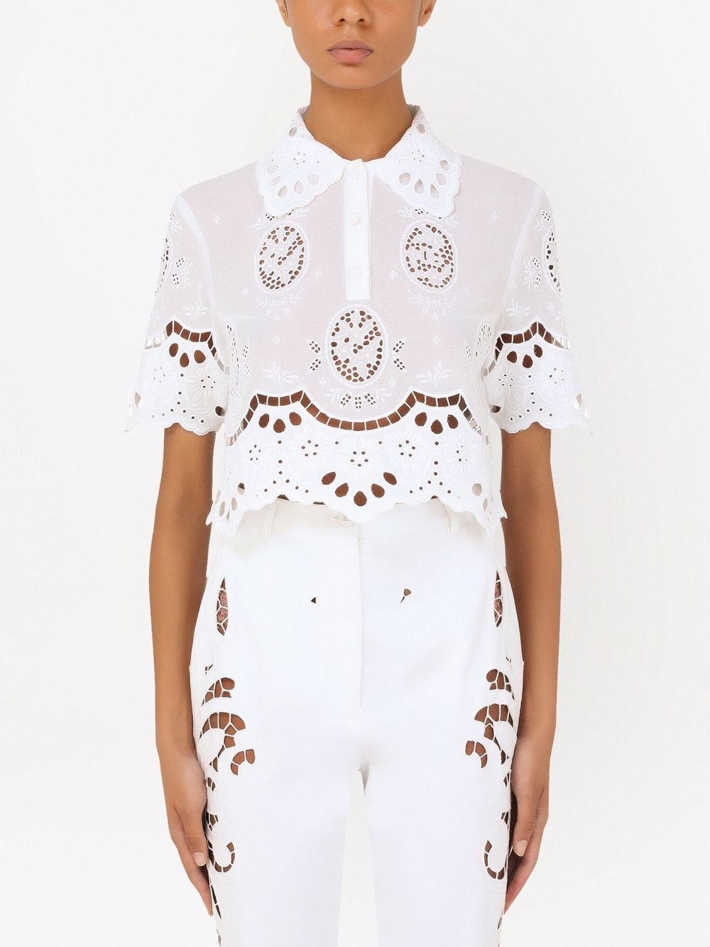 Dolce & Gabbana embroidered gauze polo shirt - Image 3