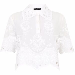 Dolce & Gabbana embroidered gauze polo shirt