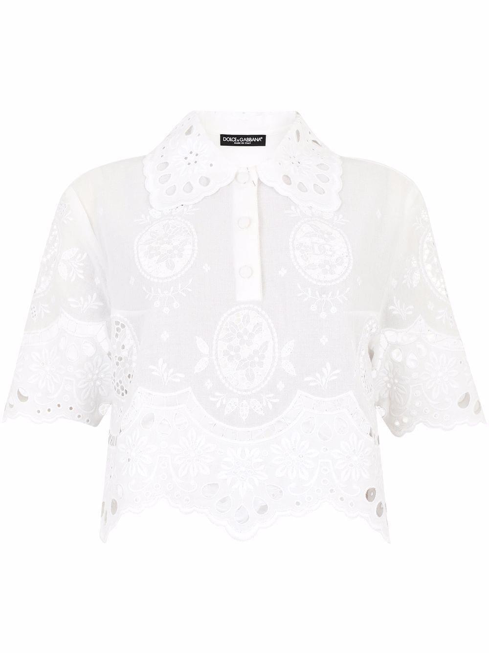 Dolce & Gabbana embroidered gauze polo shirt
