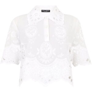 Dolce & Gabbana embroidered cropped cotton blouse