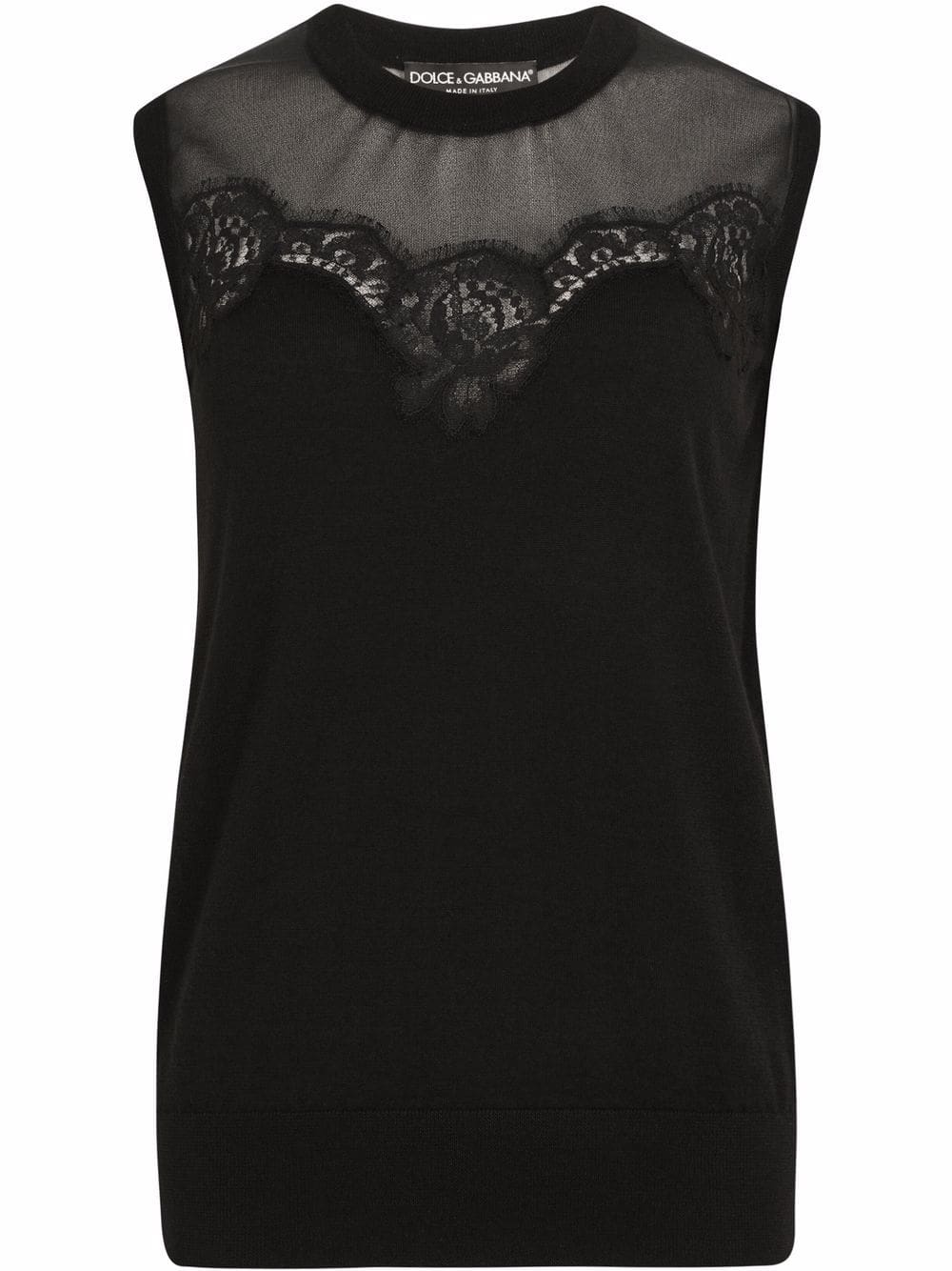 Dolce & Gabbana lace-detail sleeveless jumper