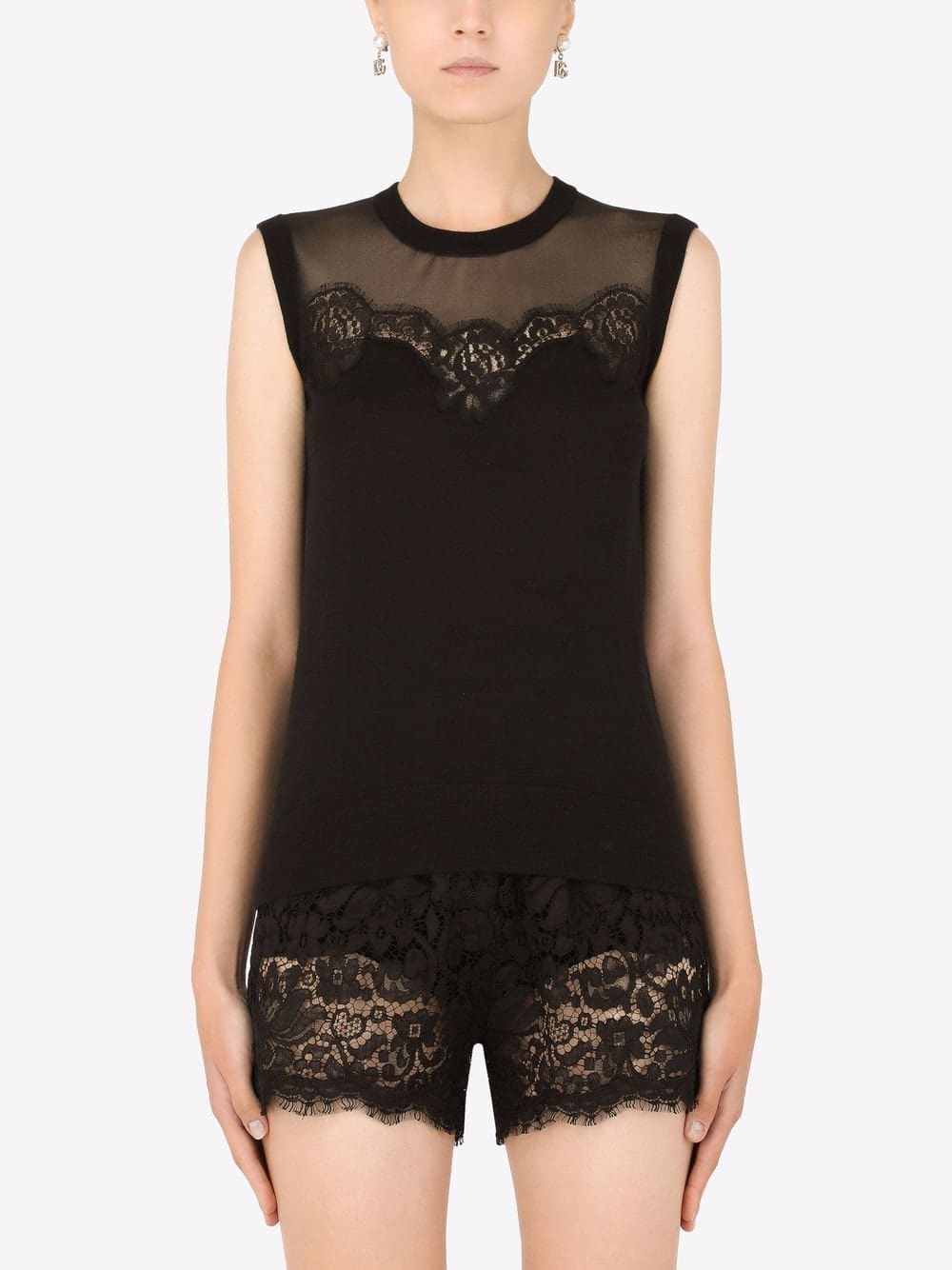 Dolce & Gabbana lace-detail sleeveless jumper - Image 3