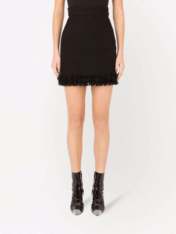 Dolce & Gabbana  frayed fitted skirt - Image 3