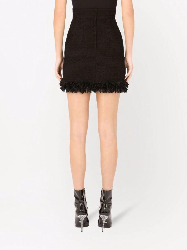 Dolce & Gabbana  frayed fitted skirt - Image 4