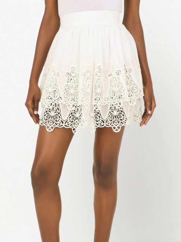 Dolce & Gabbana  high-waisted lace-panel skirt - Image 4