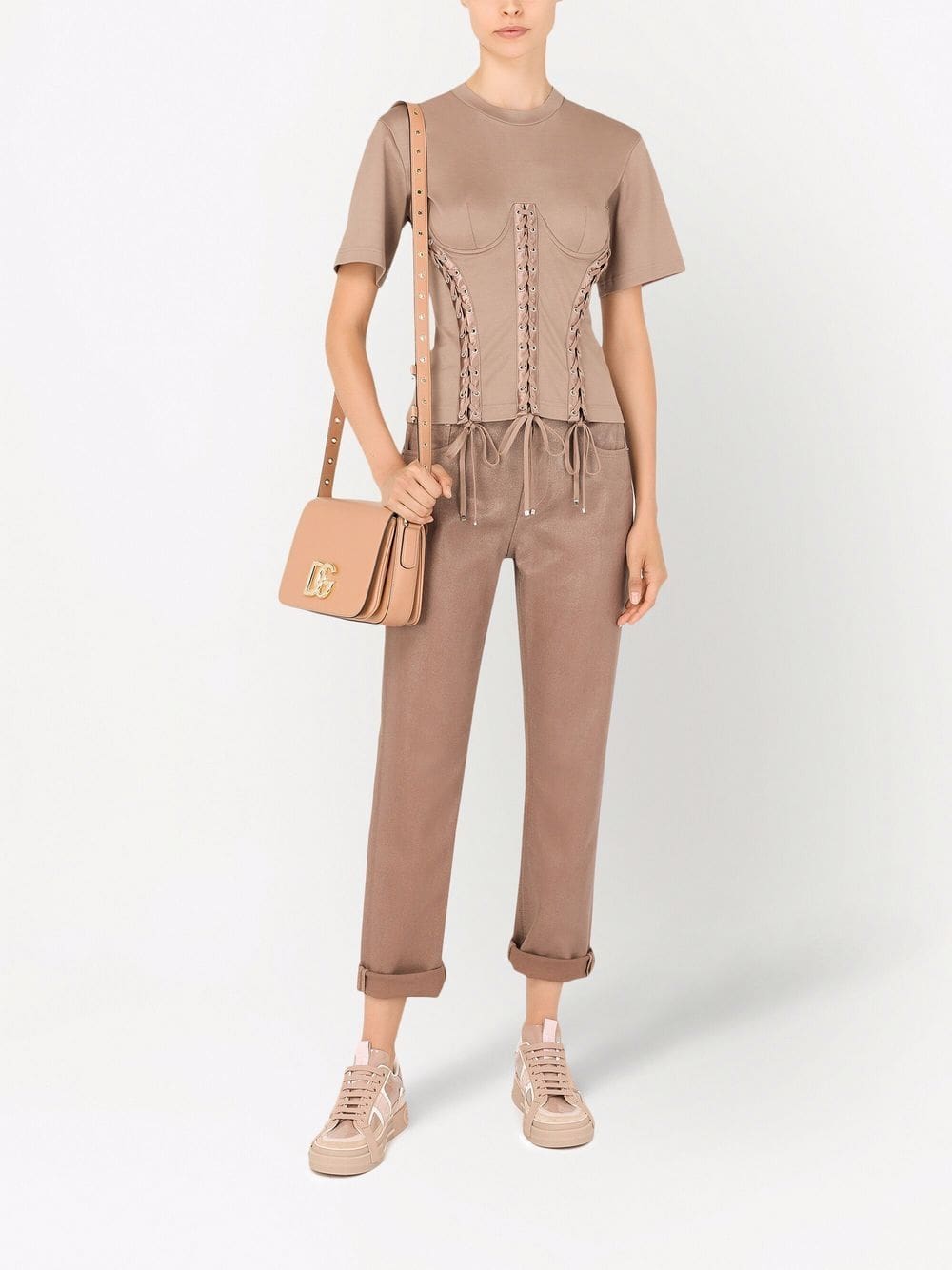 Dolce & Gabbana eyelet-detail corset T-shirt - Image 2