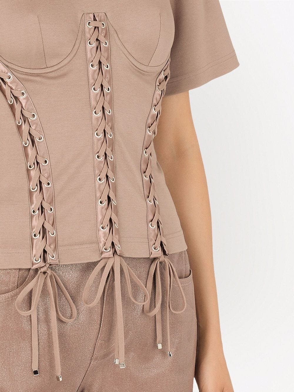 Dolce & Gabbana eyelet-detail corset T-shirt - Image 5