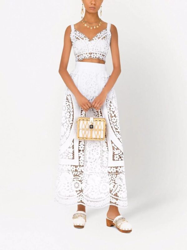 Dolce & Gabbana  floral-lace embroidered high-waisted skirt - Image 2