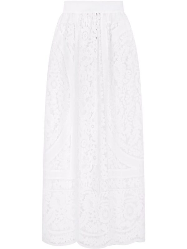 Dolce & Gabbana  floral-lace embroidered high-waisted skirt