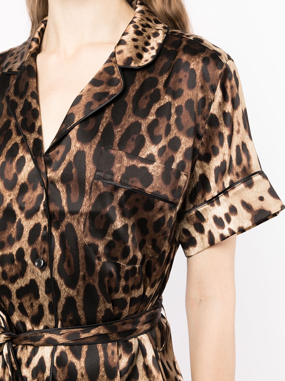 Dolce & Gabbana leopard-print belted silk shirt - Image 5