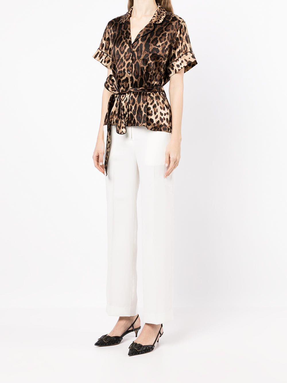 Dolce & Gabbana leopard-print belted silk shirt - Image 3