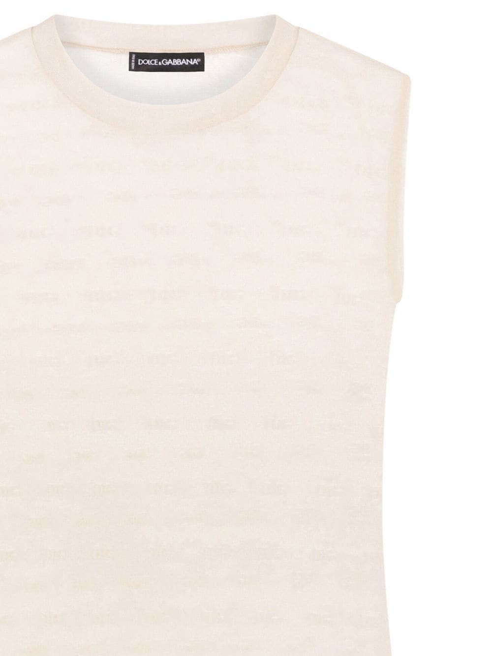 Dolce & Gabbana semi-sheer logo embroidered tank top - Image 3