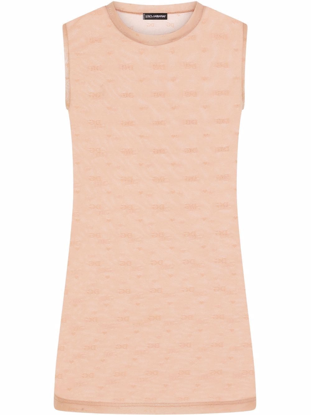 Dolce & Gabbana semi-sheer logo embroidered tank top