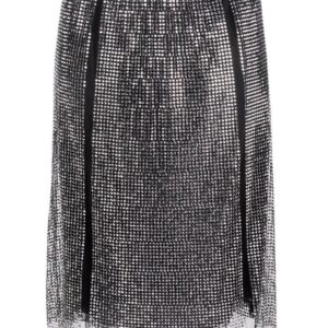 Prada  crystal-embellished satin-trim skirt