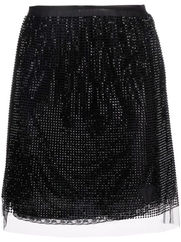 Prada  crystal-embellished tulle skirt