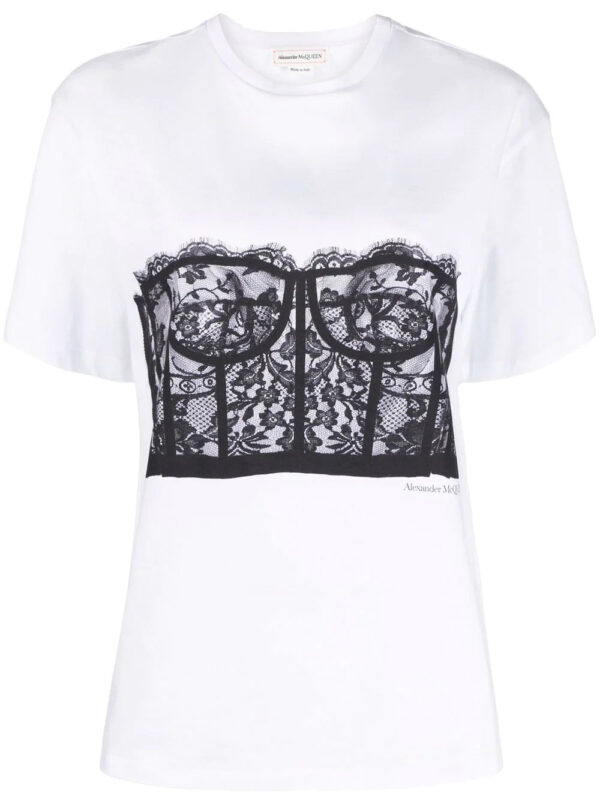 Alexander McQueen  lace corset T-shirt