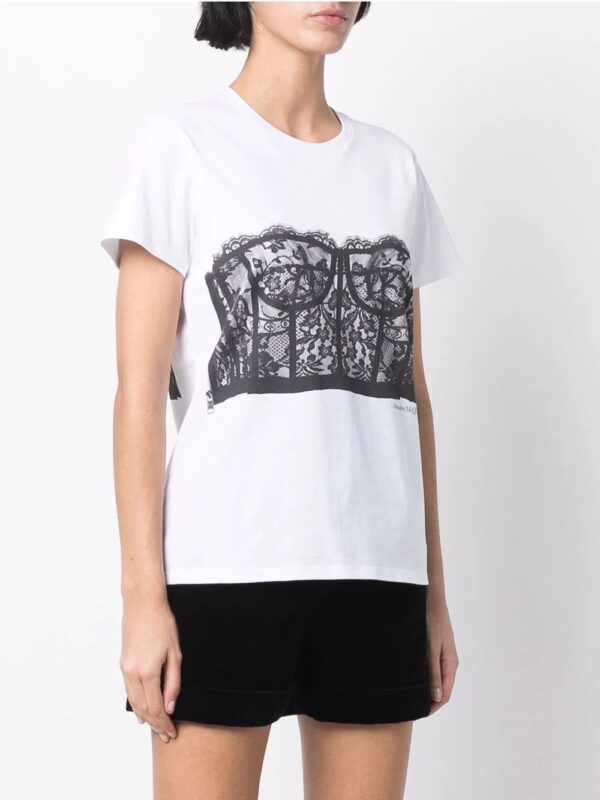 Alexander McQueen  bustier print T-shirt - Image 3