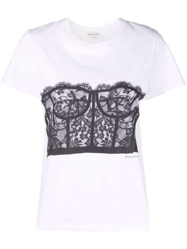 Alexander McQueen  bustier print T-shirt