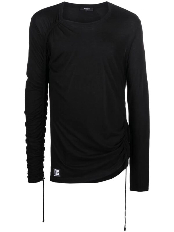 Balmain  long-sleeve drawstring T-shirt
