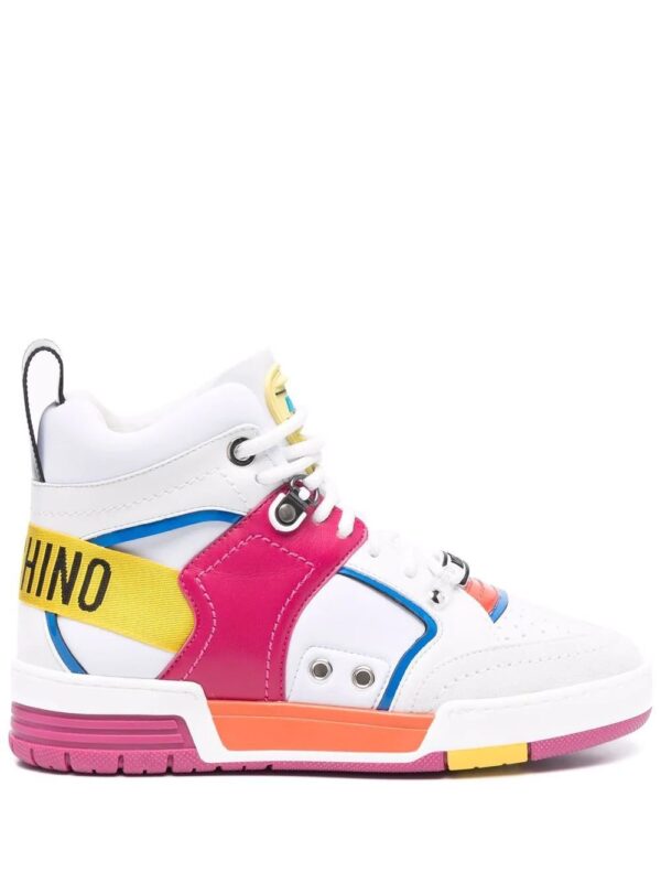 Moschino  panelled high-top sneakers